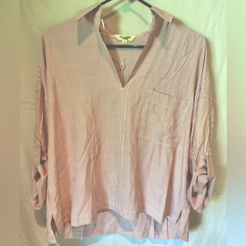 Red and White Striped Blouse